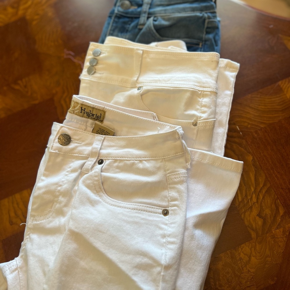 Hybrid & Company High Rise White Jeans